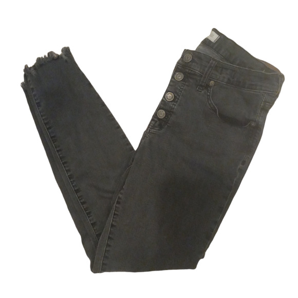 Madewell Black Button Fly High Rise Skinny Jeans - Picture 3 of 6